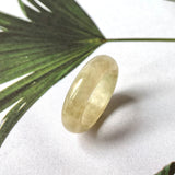 16.1mm A-Grade Natural Light Yellow Jadeite Abacus Ring Band No. 161830