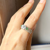 16.1mm A-Grade Natural Jadeite Joseon Dynasty Plum Blossom Ring (Maehwa) No.162436