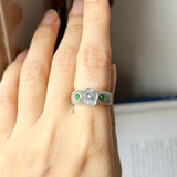 16.1mm A-Grade Natural Jadeite Joseon Dynasty Plum Blossom Ring (Maehwa) No.162436