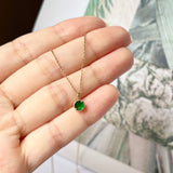 Icy A-Grade Imperial Green Jadeite Petite Dolly (Faceted) Pendant No.172188