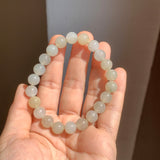8.5mm A-Grade Natural Light Yellow Jadeite Beaded Bracelet No.190089