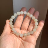 8.5mm A-Grade Natural Light Yellow Jadeite Beaded Bracelet No.190089