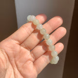 8.5mm A-Grade Natural Light Yellow Jadeite Beaded Bracelet No.190089