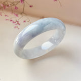 58mm A-Grade Natural Purple Blue Jadeite Modern Round Bangle No.151574