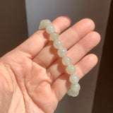8.5mm A-Grade Natural Light Yellow Jadeite Beaded Bracelet No.190089