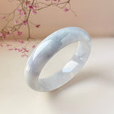 58mm A-Grade Natural Purple Blue Jadeite Modern Round Bangle No.151574