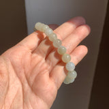 8.5mm A-Grade Natural Light Yellow Jadeite Beaded Bracelet No.190089