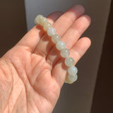 8.5mm A-Grade Natural Light Yellow Jadeite Beaded Bracelet No.190089
