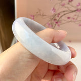 58mm A-Grade Natural Purple Blue Jadeite Modern Round Bangle No.151574
