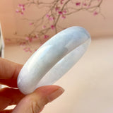 58mm A-Grade Natural Purple Blue Jadeite Modern Round Bangle No.151574