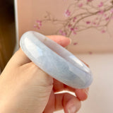58mm A-Grade Natural Purple Blue Jadeite Modern Round Bangle No.151574
