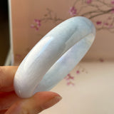 58mm A-Grade Natural Purple Blue Jadeite Modern Round Bangle No.151574