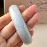 58mm A-Grade Natural Purple Blue Jadeite Modern Round Bangle No.151574