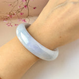 58mm A-Grade Natural Purple Blue Jadeite Modern Round Bangle No.151574