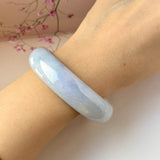 58mm A-Grade Natural Purple Blue Jadeite Modern Round Bangle No.151574