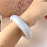 58mm A-Grade Natural Purple Blue Jadeite Modern Round Bangle No.151574
