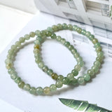 5.5mm A-Grade Natural Dark Green Jadeite Beaded Bracelet No.190153