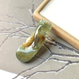 A-Grade Natural Bluish Green with Brown Jadeite Dragon Ruyi Pendant No.172124