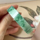 50mm A-Grade Natural Floral Imperial Green Jadeite Modern Round Bangle No.152163