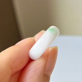 SOLD OUT: 16.1mm A-Grade Natural Moss On Snow Jadeite Ring Band No. 162438