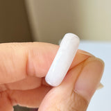 SOLD OUT: 16.1mm A-Grade Natural Moss On Snow Jadeite Ring Band No. 162438