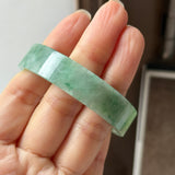 50mm A-Grade Natural Floral Imperial Green Jadeite Modern Round Bangle No.152165