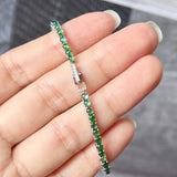 A-Grade Natural Green Jadeite Cabochon Buckle Bracelet No.190422