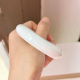 SOLD OUT: 58mm A-Grade Natural White Jadeite Modern Round Bangle No.151865
