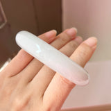 SOLD OUT: 58mm A-Grade Natural White Jadeite Modern Round Bangle No.151865