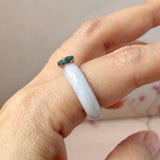 16.8mm A-Grade Natural Jadeite Joseon Dynasty Ring (Cherry Blossom) No.162559