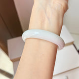 SOLD OUT: 58mm A-Grade Natural White Jadeite Modern Round Bangle No.151865