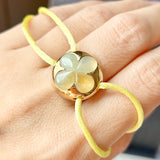 A-Grade Natural Green Yellow Jadeite Bracelet (Lilac Flower Emblem) No.190425