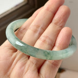 53.6mm A-Grade Natural Floral Jadeite Traditional Round Bangle No. 152168