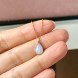 A-Grade Natural Lavender Jadeite Farbella Pear Pendant No. 172833