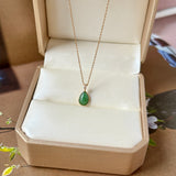 A-Grade Imperial Green Jadeite Farbella Pear Pendant No. 172834