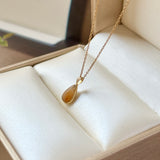 A-Grade Natural Red Orange Jadeite Farbella Pear Pendant No. 172836