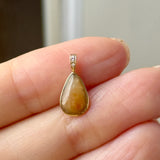 A-Grade Natural Red Orange Jadeite Farbella Pear Pendant No. 172836