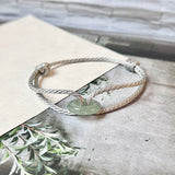 A-Grade Natural Bluish Green Jadeite Bagel on Infinity Silk Cord Bracelet No.190418