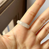 18mm A-Grade Natural Floral Jadeite Abacus Ring Band No.162459