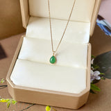 A-Grade Natural Imperial Green Jadeite Farbella Pear Pendant No. 172839