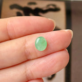 1.25 cts Icy A-Grade Natural Apple Green Jadeite Oval Cabochon No. 130515