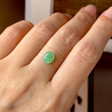1.25 cts Icy A-Grade Natural Apple Green Jadeite Oval Cabochon No. 130515