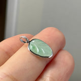 A-Grade Natural Moss On Snow Jadeite Leaf Pendant No. 172843