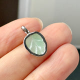 A-Grade Natural Moss On Snow Jadeite Leaf Pendant No. 172843