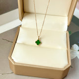 A-Grade Imperial Green Jadeite Clover Pendant No. 172844