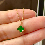 A-Grade Imperial Green Jadeite Clover Pendant No. 172844