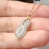 A-Grade Light Yellowish Green Jadeite Bunny Pendant No. 172845