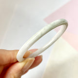 52.2mm A-Grade Natural Lavender Green Jadeite Traditional Oval Bangle No.151775