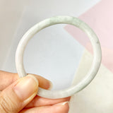 52.2mm A-Grade Natural Lavender Green Jadeite Traditional Oval Bangle No.151775