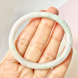 52.2mm A-Grade Natural Lavender Green Jadeite Traditional Oval Bangle No.151775